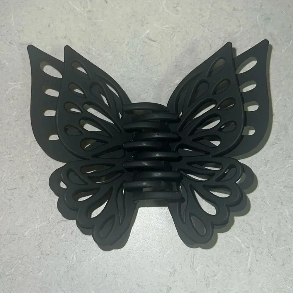 NEW Matte Black Large Butterfly Claw Clip